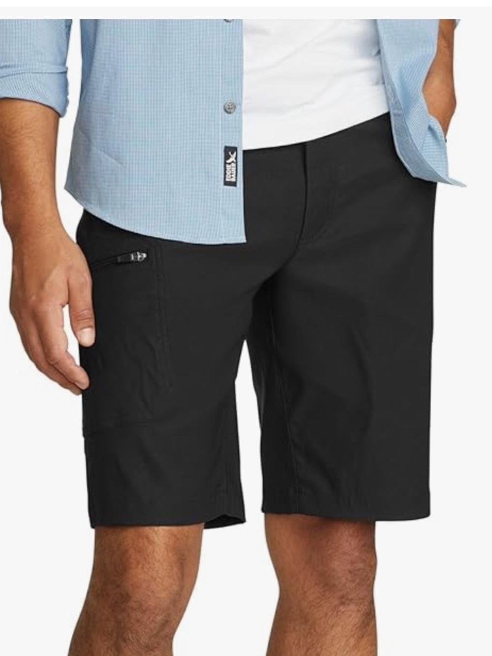 Eddie Bauer Black Men's Cargo Shorts with Zip Pocket